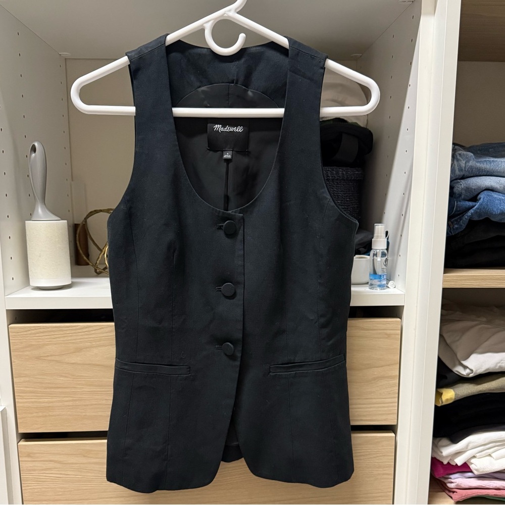 Madewell Black Scoop vest -NWOT